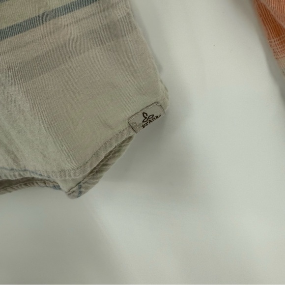 PRANA Percy Long Sleeve Button Front Shirt Stripe Peach Women's Size XL Women - Picture 7 of 9